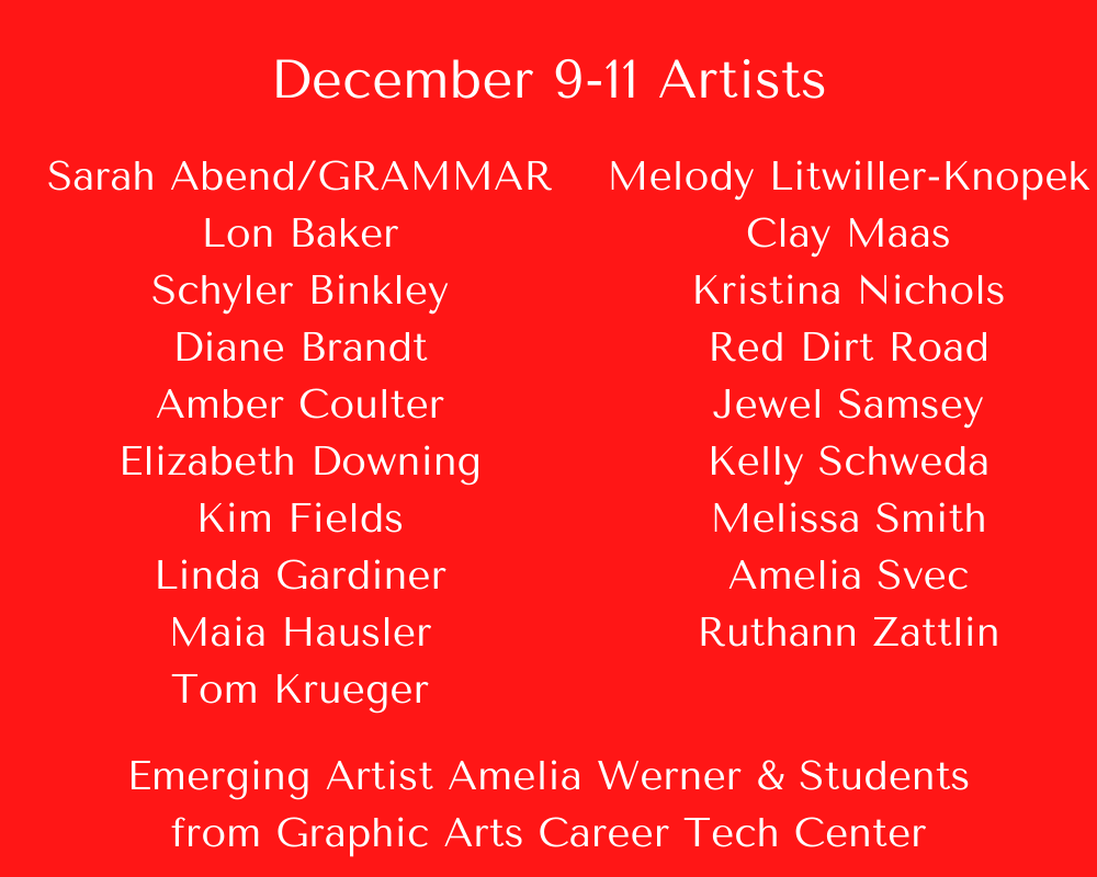December 9-11 participating artists