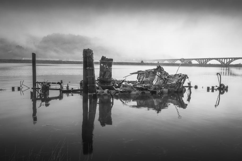 Foggy morning in Gold Beach Oregon