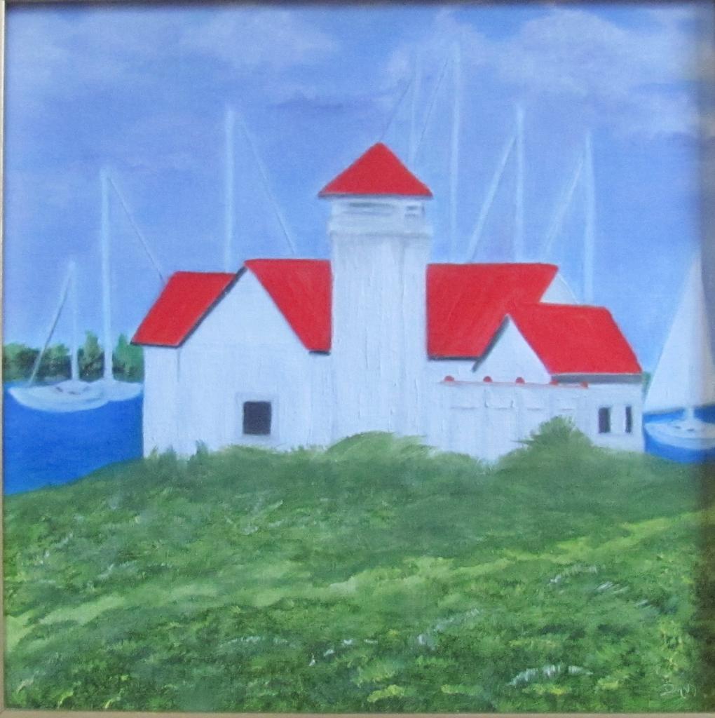 Northport, MI, Marina, Oil painting on canvas