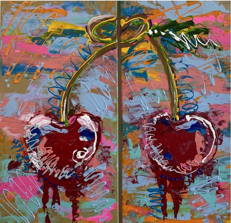 SOLD Acrylic on Canvas, "free bottle style"