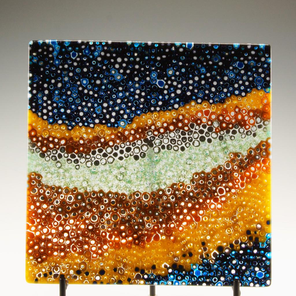 2021, Fused Glass, 10" X 10" X .375"