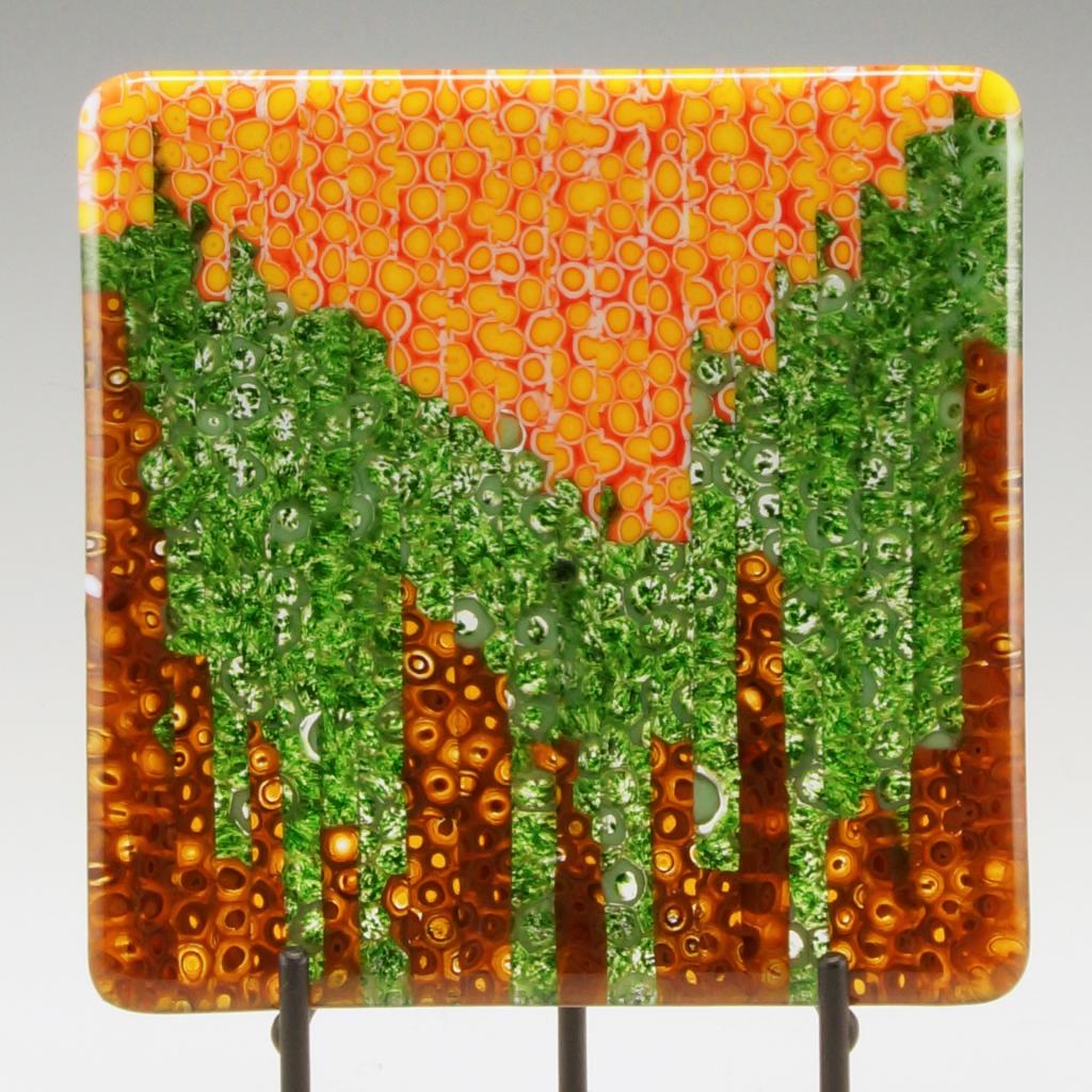 2021, Fused Glass,  6" X 6" X .375"