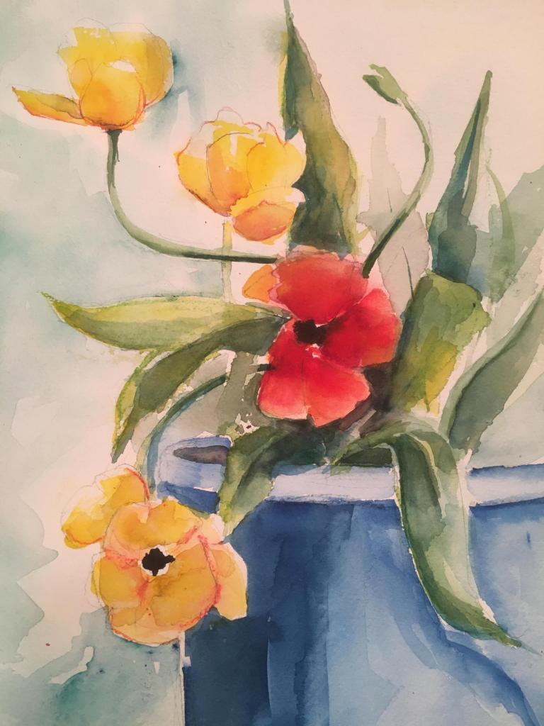 Watercolor Tulips