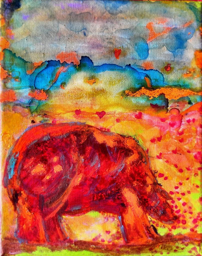 Original alcohol ink/acrylic on wrapped canvas "8 x "10