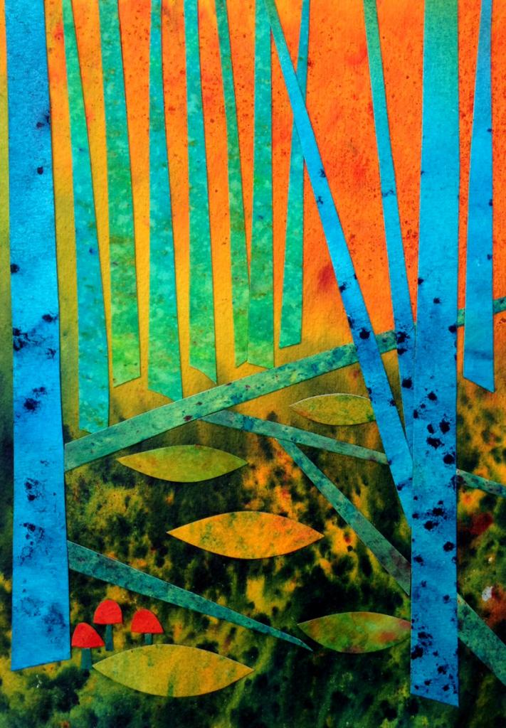 2019. 5 X 7", Dyed Paper Collage
