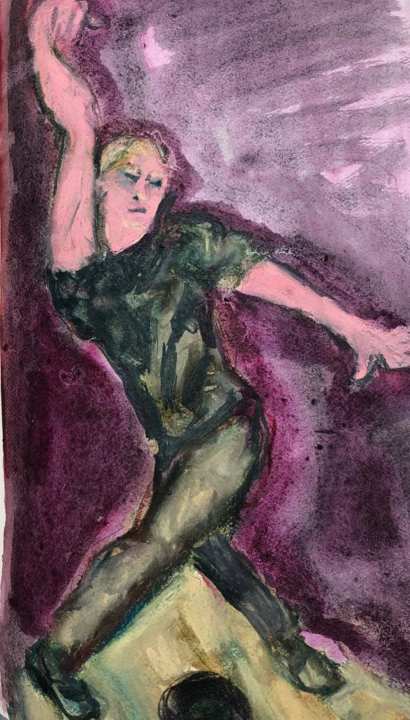 N.D.,watercolor and pastel on paper