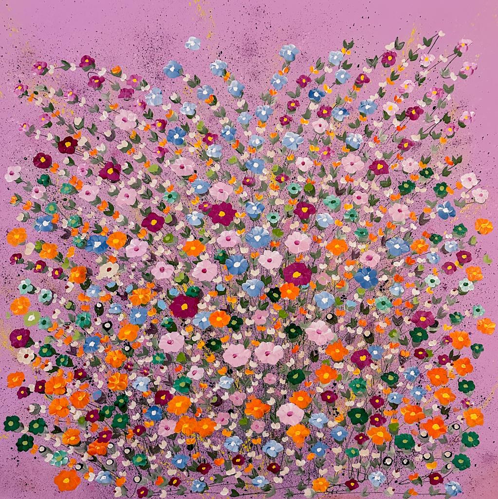 Floral painting celebrating bees