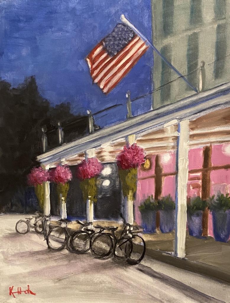 Pink Pony painting from Mackinac Island