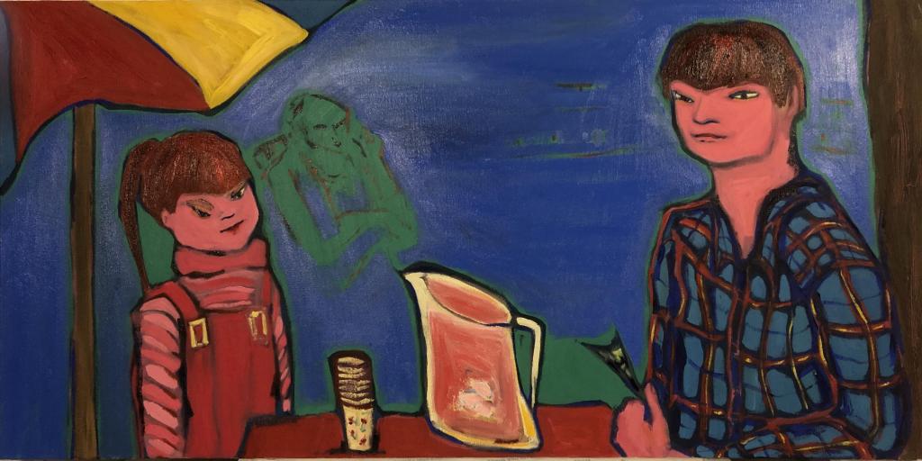 2022, oil on canvas, 24 x 48 inches