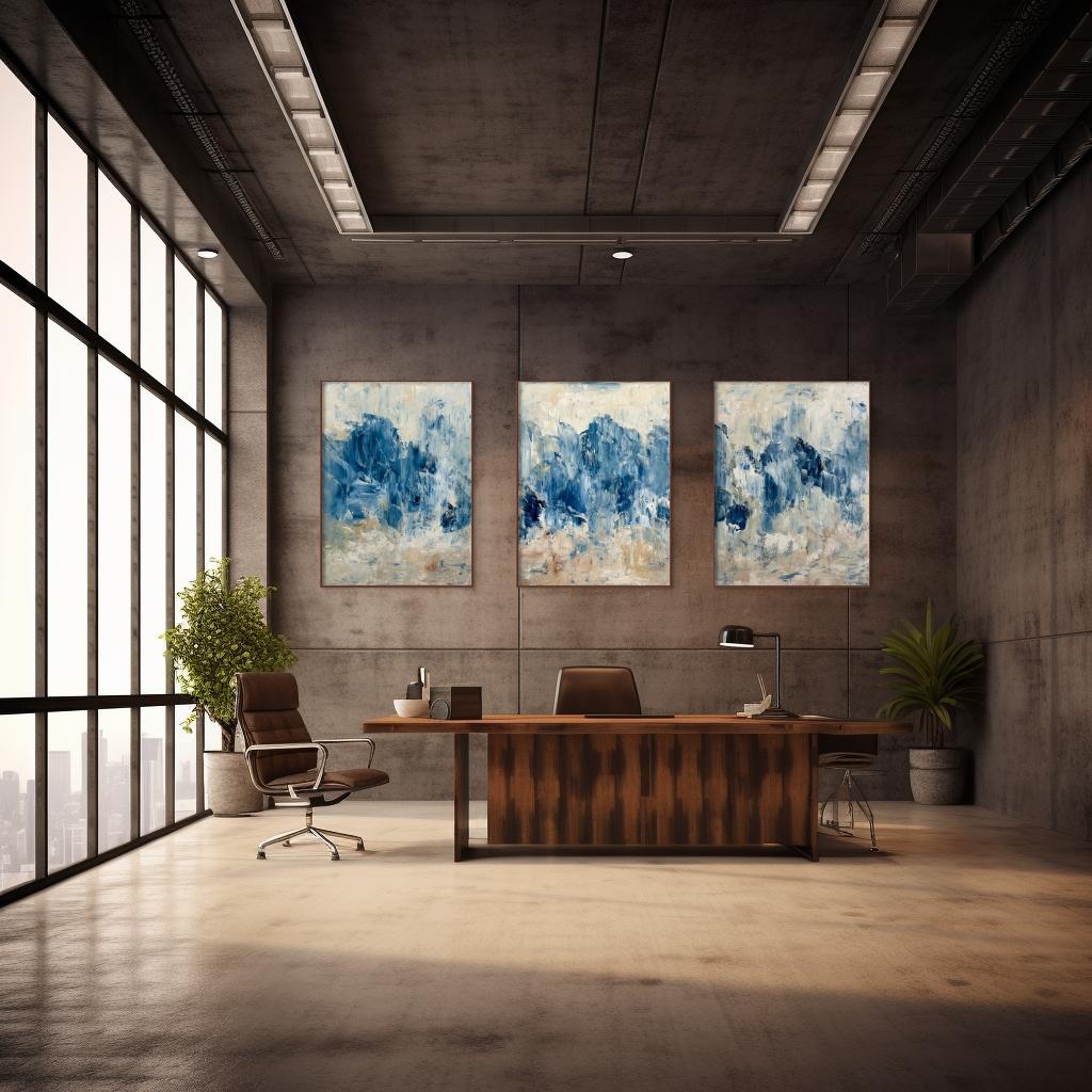 Water-themed abstract art three canvas painting