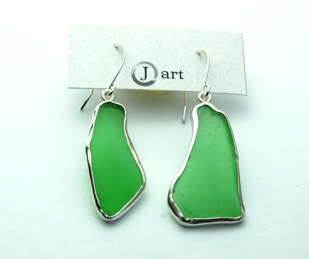 Beach Glass Earrings - I make these in various colors