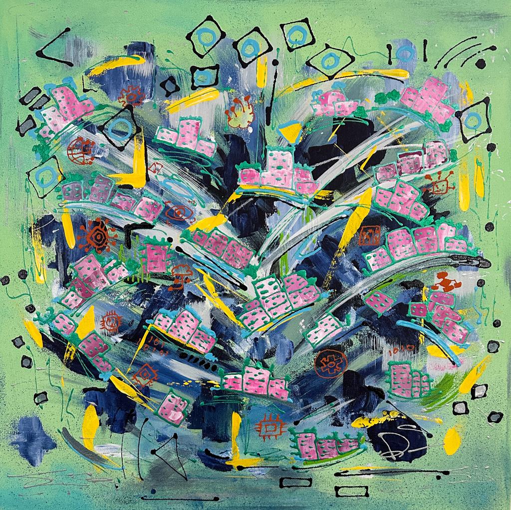 Abstract artwork about smart and sustainable cities