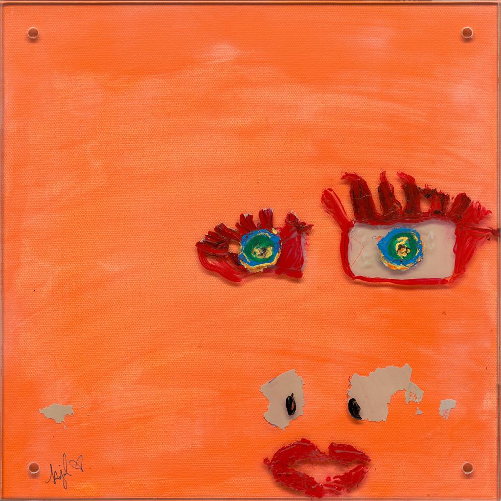 Original 12" x 12" acrylic on glass elevated over wrapped canvas