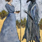 diptych of crow